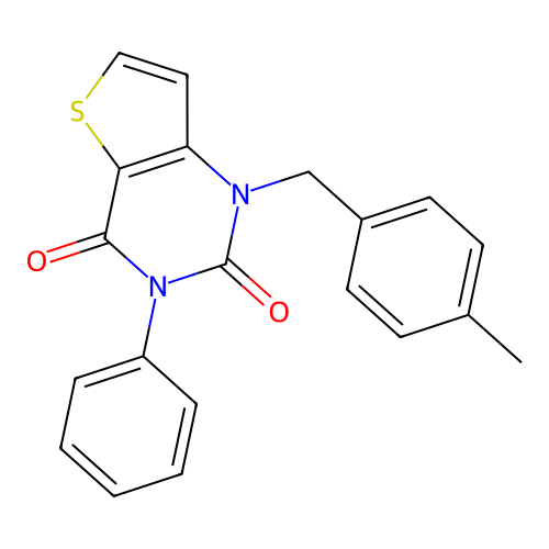 1-(4-methylbenzyl)-3-phenylthieno[3,2-d]pyrimidine-2,4(1H,3H)-dione structure