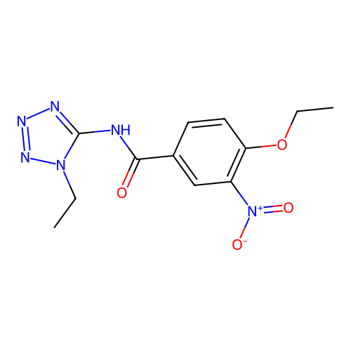 4-ethoxy-N-(1-ethyl-1H-tetrazol-5-yl)-3-nitrobenzamide structure