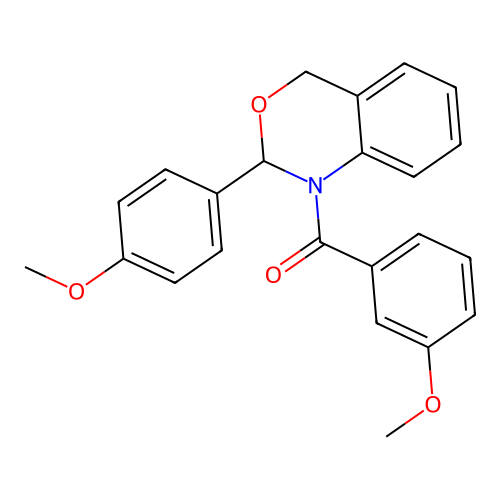 (3-methoxyphenyl)[2-(4-methoxyphenyl)-2H-3,1-benzoxazin-1(4H)-yl]methanone structure
