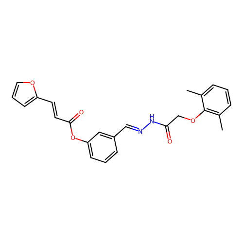 3-[(E)-{2-[(2,6-dimethylphenoxy)acetyl]hydrazinylidene}methyl]phenyl (2E)-3-(furan-2-yl)prop-2-enoate structure