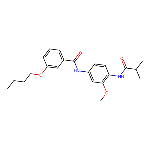 3-butoxy-N-{3-methoxy-4-[(2-methylpropanoyl)amino]phenyl}benzamide structure