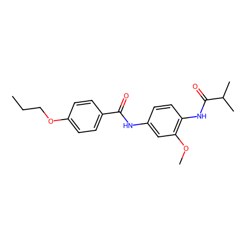 N-{3-methoxy-4-[(2-methylpropanoyl)amino]phenyl}-4-propoxybenzamide structure
