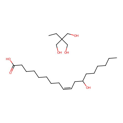 Trimethylolpropane ester of ricinoleic acid structure