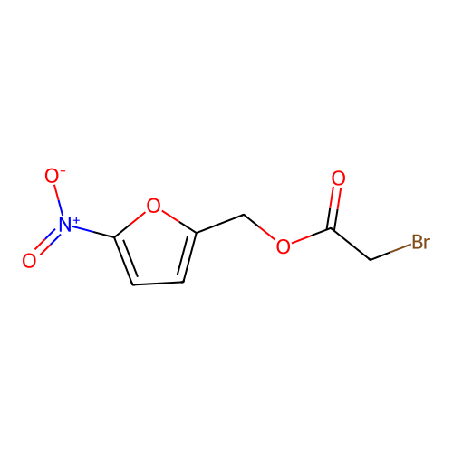 Acetic acid, 2-bromo-, (5-nitro-2-furanyl)methyl ester structure