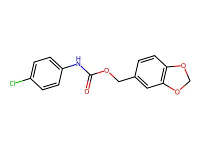 Piperonyl N-(4-chlorophenyl)carbamate structure