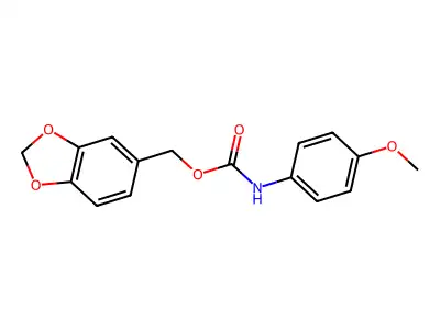 Piperonyl N-(4-methoxyphenyl)carbamate structure