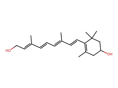 4-(9-hydroxy-3,7-dimethylnona-1,3,5,7-tetraenyl)-3,5,5-trimethylcyclohex-3-en-1-ol structure