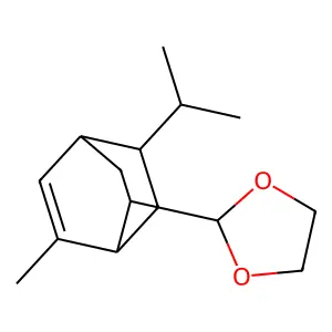 1,3-Dioxolane, 2-[6-methyl-8-(1-methylethyl)bicyclo[2.2.2]oct-5-en-2-yl]- structure