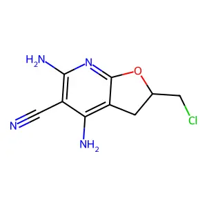 4,6-Diamino-2-(chloromethyl)-2,3-dihydrofuro[2,3-b]pyridine-5-carbonitrile structure