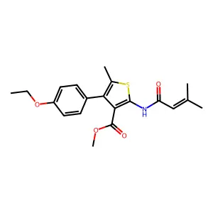Methyl 4-(4-ethoxyphenyl)-5-methyl-2-(3-methylbut-2-enoylamino)thiophene-3-carboxylate structure
