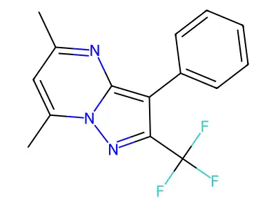 5,7-Dimethyl-3-phenyl-2-(trifluoromethyl)pyrazolo[1,5-a]pyrimidine structure