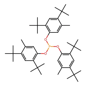 Phenol, 2,4-bis(1,1-dimethylethyl)-5-methyl-, 1,1',1''-phosphite structure