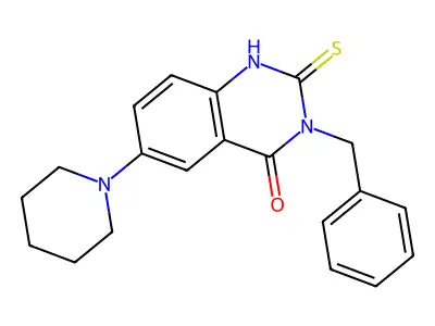 3-benzyl-6-(piperidin-1-yl)-2-thioxo-2,3-dihydroquinazolin-4(1H)-one structure