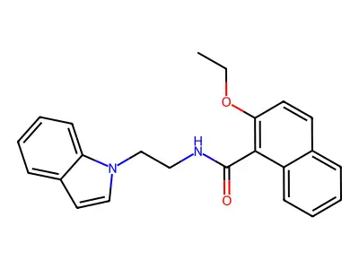 2-ethoxy-N-(2-indol-1-ylethyl)naphthalene-1-carboxamide structure