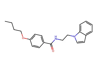 N-(2-(1H-indol-1-yl)ethyl)-4-butoxybenzamide structure