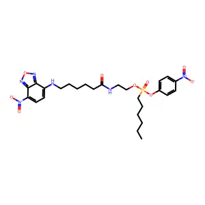 N-[2-[hexyl-(4-nitrophenoxy)phosphoryl]oxyethyl]-6-[(4-nitro-2,1,3-benzoxadiazol-7-yl)amino]hexanamide structure