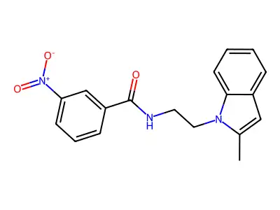 N-[2-(2-methylindol-1-yl)ethyl]-3-nitrobenzamide structure