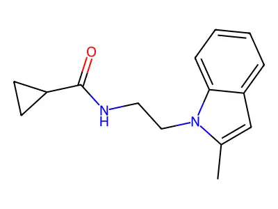N-[2-(2-methyl-1H-indol-1-yl)ethyl]cyclopropanecarboxamide structure