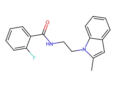2-fluoro-N-[2-(2-methyl-1H-indol-1-yl)ethyl]benzamide structure