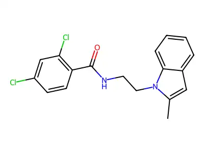 2,4-dichloro-N-[2-(2-methylindol-1-yl)ethyl]benzamide structure