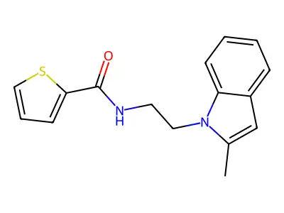N-[2-(2-methylindol-1-yl)ethyl]thiophene-2-carboxamide structure