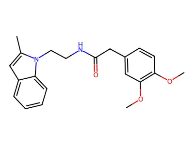 2-(3,4-dimethoxyphenyl)-N-[2-(2-methylindol-1-yl)ethyl]acetamide structure