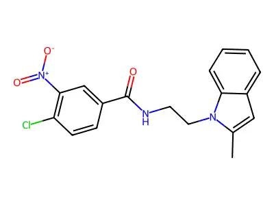 4-chloro-N-[2-(2-methyl-1H-indol-1-yl)ethyl]-3-nitrobenzamide structure