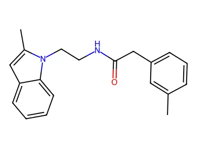 N-[2-(2-methyl-1H-indol-1-yl)ethyl]-2-(3-methylphenyl)acetamide structure