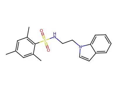 N-(2-indol-1-ylethyl)-2,4,6-trimethylbenzenesulfonamide structure