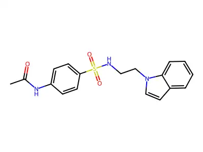 N-(4-(N-(2-(1H-indol-1-yl)ethyl)sulfamoyl)phenyl)acetamide structure
