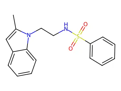 N-(2-(2-methyl-1H-indol-1-yl)ethyl)benzenesulfonamide structure