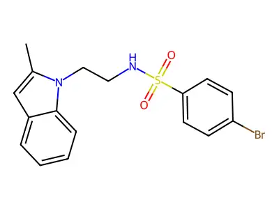 4-bromo-N-[2-(2-methylindol-1-yl)ethyl]benzenesulfonamide structure