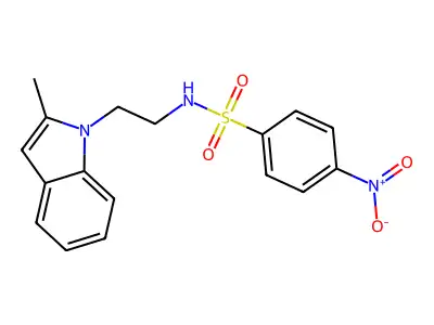 N-(2-(2-methyl-1H-indol-1-yl)ethyl)-4-nitrobenzenesulfonamide structure