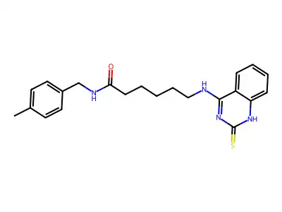 N-[(4-methylphenyl)methyl]-6-[(2-sulfanylidene-1,2-dihydroquinazolin-4-yl)amino]hexanamide structure