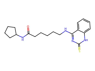 N-cyclopentyl-6-[(2-sulfanylidene-1H-quinazolin-4-yl)amino]hexanamide structure