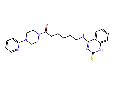 4-{[6-oxo-6-(4-pyridin-2-ylpiperazin-1-yl)hexyl]amino}quinazoline-2(1H)-thione structure