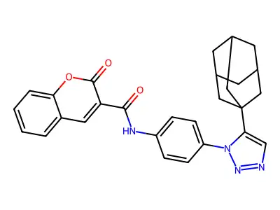 N-[4-[5-(1-adamantyl)triazol-1-yl]phenyl]-2-oxochromene-3-carboxamide structure