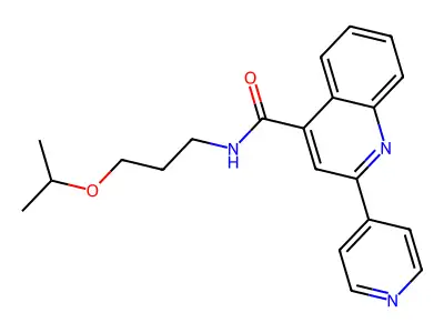 N-(3-isopropoxypropyl)-2-(4-pyridinyl)-4-quinolinecarboxamide structure