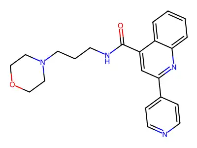 N-(3-morpholin-4-ylpropyl)-2-pyridin-4-ylquinoline-4-carboxamide structure