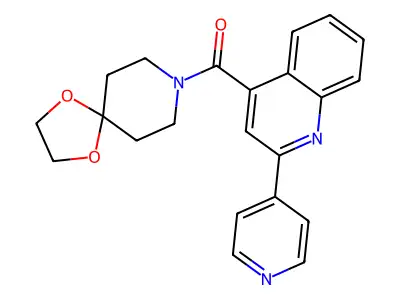 4-(1,4-Dioxa-8-azaspiro[4.5]dec-8-ylcarbonyl)-2-pyridin-4-ylquinoline structure
