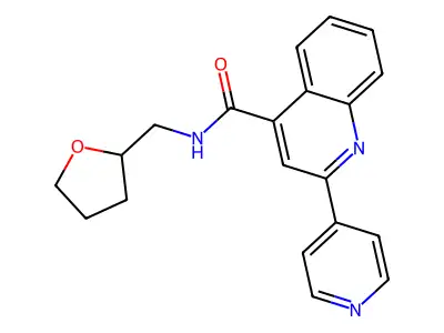2-pyridin-4-yl-N-(tetrahydrofuran-2-ylmethyl)quinoline-4-carboxamide structure