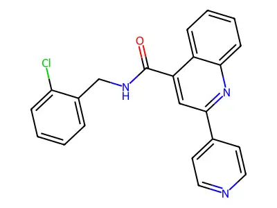 N-(2-chlorobenzyl)-2-pyridin-4-ylquinoline-4-carboxamide structure