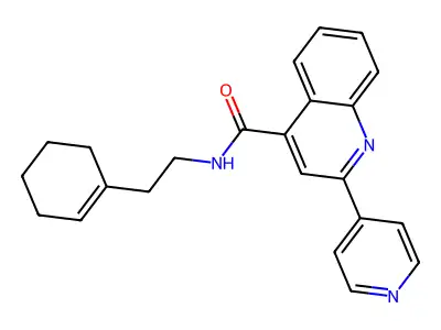 N-[2-(cyclohex-1-en-1-yl)ethyl]-2-(pyridin-4-yl)quinoline-4-carboxamide structure