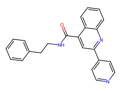 N-(2-phenylethyl)-2-(pyridin-4-yl)quinoline-4-carboxamide structure