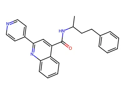 N-(4-phenylbutan-2-yl)-2-(pyridin-4-yl)quinoline-4-carboxamide structure