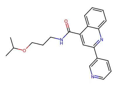 N-(3-isopropoxypropyl)-2-pyridin-3-ylquinoline-4-carboxamide structure