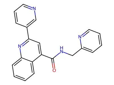 2-pyridin-3-yl-N-(pyridin-2-ylmethyl)quinoline-4-carboxamide structure