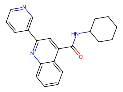 N-cyclohexyl-2-pyridin-3-ylquinoline-4-carboxamide structure