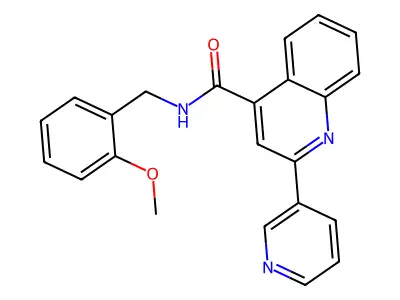 N-(2-methoxybenzyl)-2-pyridin-3-ylquinoline-4-carboxamide structure