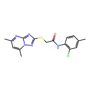N-(2-Chloro-4-methylphenyl)-2-((5,7-dimethyl-[1,2,4]triazolo[1,5-a]pyrimidin-2-yl)thio)acetamide structure